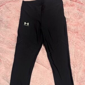 Under Armour Kids Black Leggings with White Logo